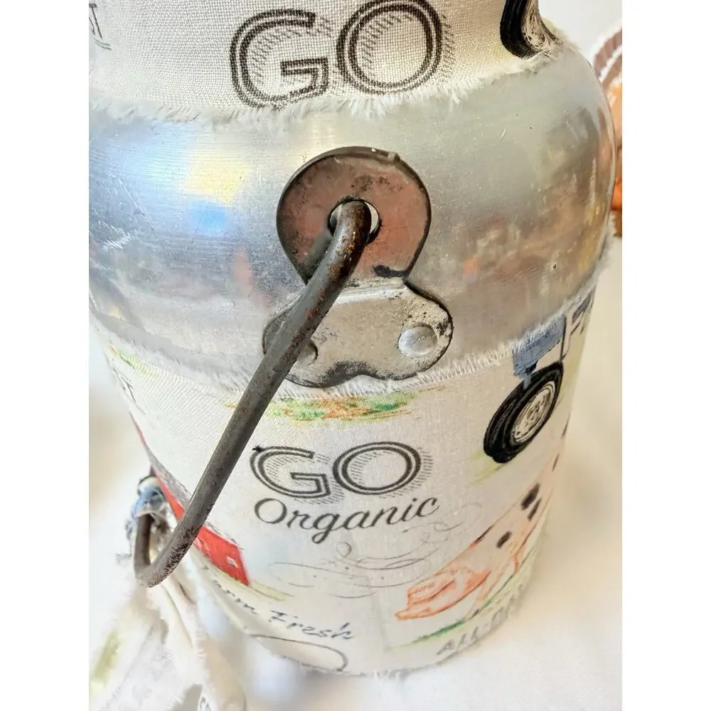 Decorative Farmhouse Fabric Milk Can Wear House Aluminum